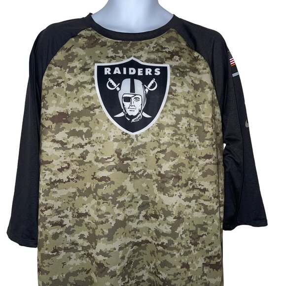 NFL Apparel Nike Tee Los Angeles Raiders Mens Shirt XL On Field Camouflage Comfy - Picture 2 of 10